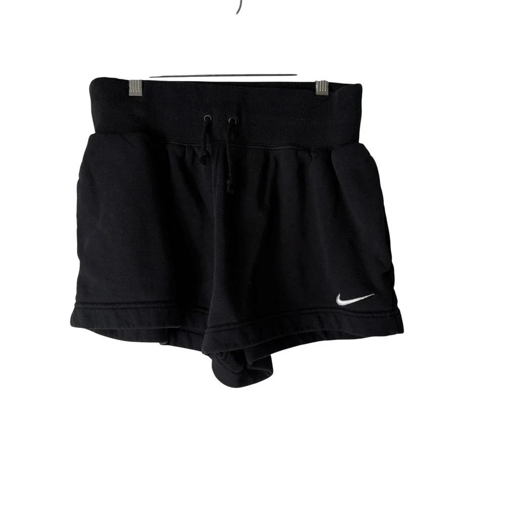 Nike Vintage 2000s Y2kSweat Shorts Black Drawstring Athletic Gym‎ Micro Mini M